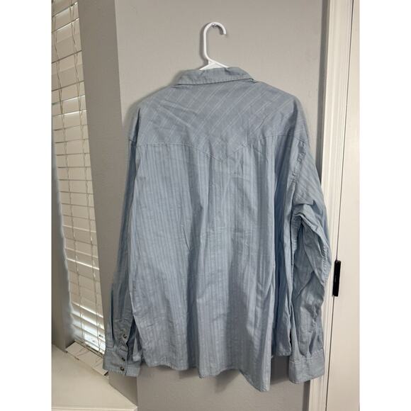 Guess‎ Shirt Mens 2XL XXL Button Up Blue Plaid Pearl Snap Y2K Western - Picture 4 of 6